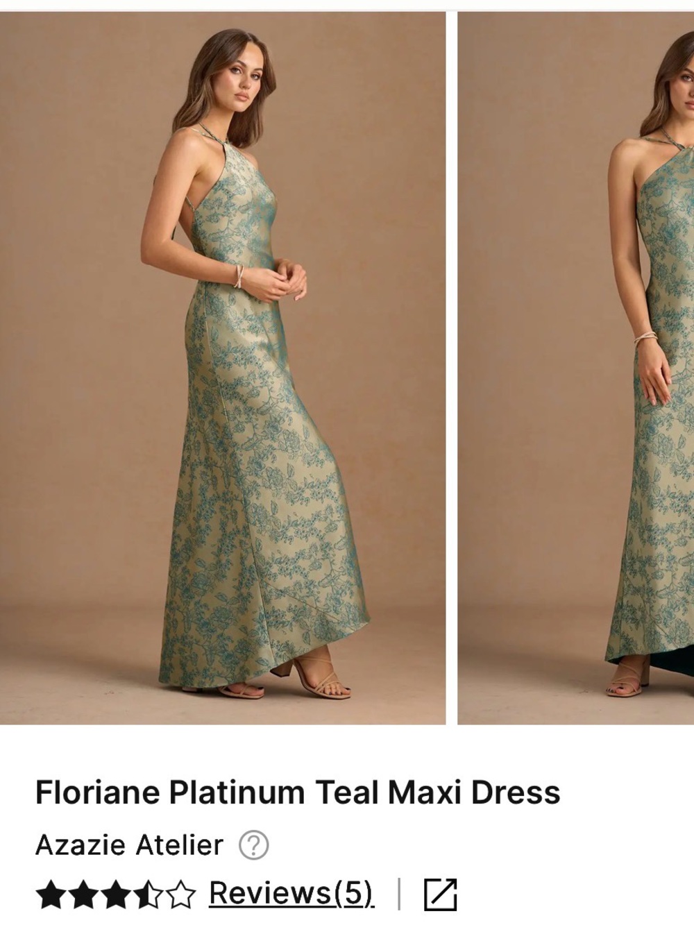 Azazie Teal Maxi Dress